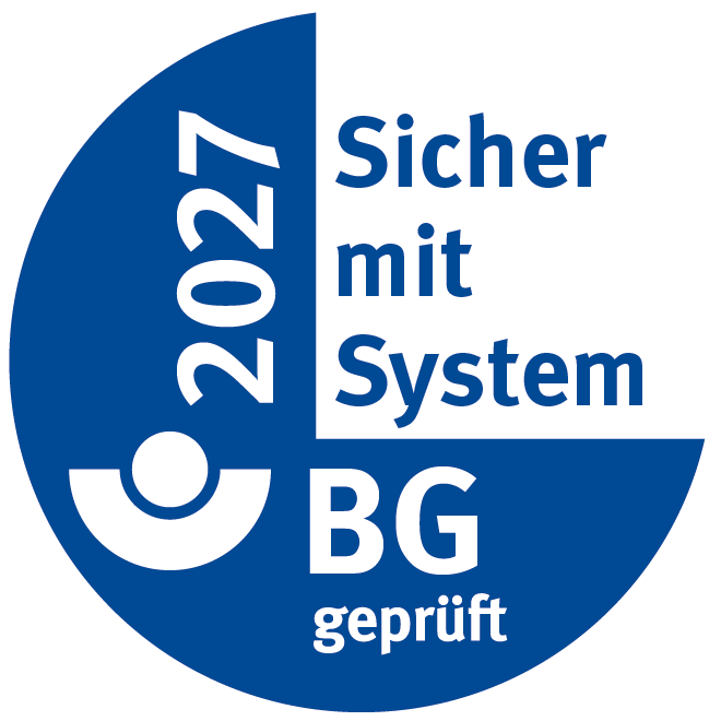 BG geprüft "Sicher mit System" 2027 BG geprüft "Sicher mit System" 2027